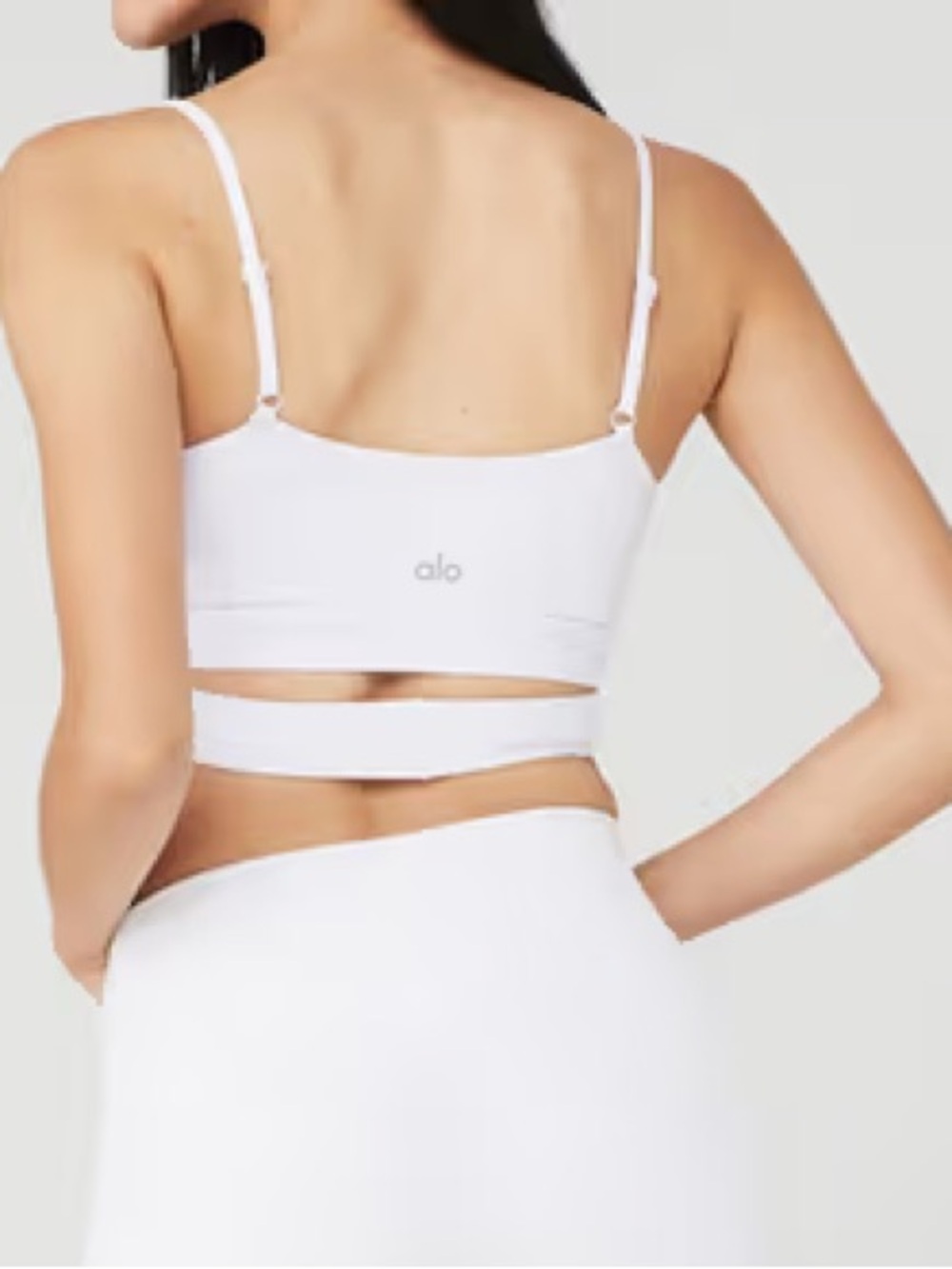 Alo Yoga - Airbrush Enso Cross Bra in White size Small - Picture 3 of 6